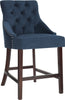 Safavieh Eleni Tufted Wing Back Counter Stool Navy Furniture 