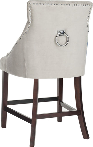 Safavieh Eleni Tufted Wing Back Counter Stool Grey Furniture 