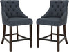 Safavieh Eleni Tufted Wing Back Counter Stool Navy Furniture 