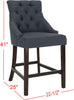 Safavieh Eleni Tufted Wing Back Counter Stool Navy Furniture 