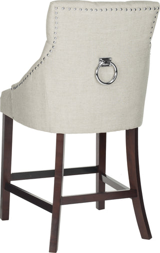 Safavieh Eleni Tufted Wing Back Counter Stool Light Grey Furniture 