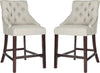 Safavieh Eleni Tufted Wing Back Counter Stool Light Grey Furniture 