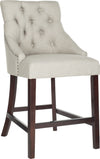 Safavieh Eleni Tufted Wing Back Counter Stool Light Grey Furniture 