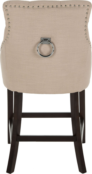 Safavieh Eleni Tufted Wing Back Counter Stool Beige Furniture 