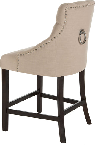 Safavieh Eleni Tufted Wing Back Counter Stool Beige Furniture 