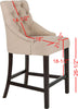 Safavieh Eleni Tufted Wing Back Counter Stool Beige Furniture 