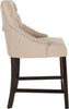 Safavieh Eleni Tufted Wing Back Counter Stool Beige Furniture 