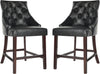 Safavieh Eleni Tufted Wing Back Counter Stool Black Furniture 