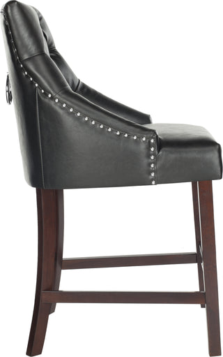 Safavieh Eleni Tufted Wing Back Counter Stool Black Furniture 