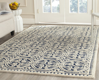 Safavieh Cambridge 123 Navy Blue/Ivory Area Rug Room Scene Feature