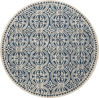 Safavieh Cambridge 123 Navy Blue/Ivory Area Rug Round