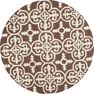 Safavieh Cambridge 133 Dark Brown/Ivory Area Rug Round