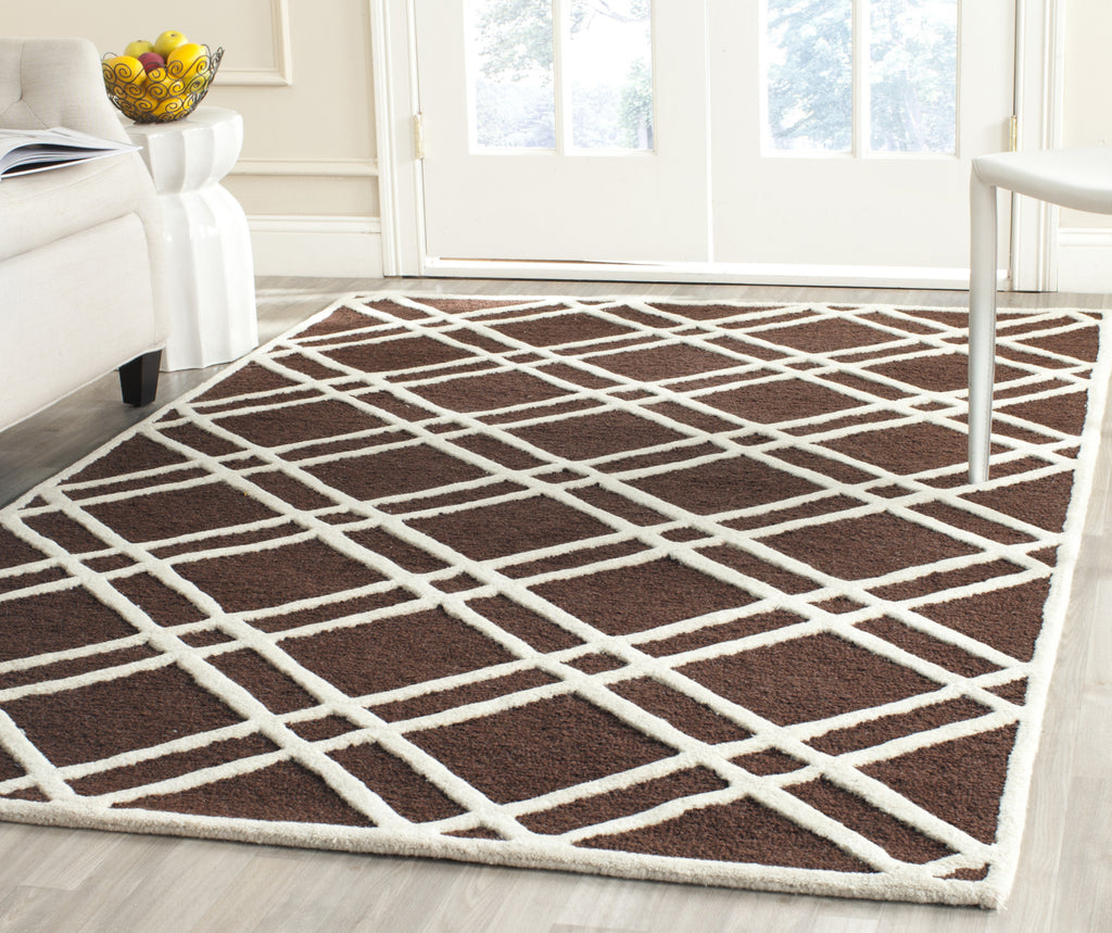 Safavieh Cambridge 142 Dark Brown/Ivory Area Rug – Incredible Rugs and ...