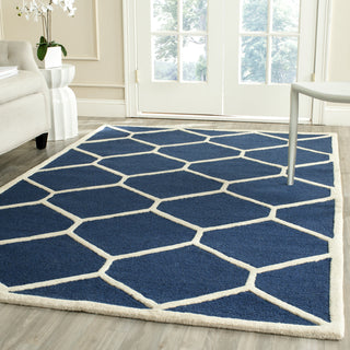 Safavieh Cambridge 144 Navy Blue/Ivory Area Rug Room Scene Feature