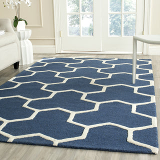 Safavieh Cambridge 146 Navy Blue/Ivory Area Rug Room Scene Feature