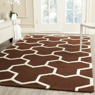 Safavieh Cambridge 146 Dark Brown/Ivory Area Rug Room Scene Feature