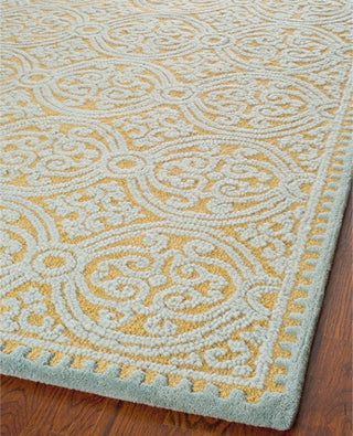 Safavieh Cambridge 234 Blue/Gold Area Rug Round Feature