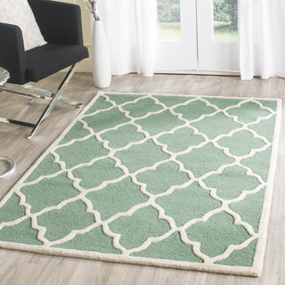 Safavieh Cambridge 312 Teal/Ivory Area Rug Room Scene Feature