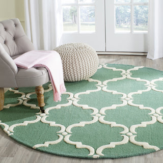 Safavieh Cambridge 703 Teal/Ivory Area Rug Room Scene Feature