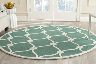 Safavieh Cambridge 710 Teal/Ivory Area Rug Room Scene Feature