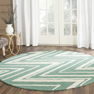 Safavieh Cambridge 711 Teal/Ivory Area Rug Room Scene Feature