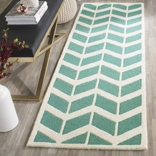 Safavieh Cambridge 718 Teal/Ivory Area Rug Room Scene