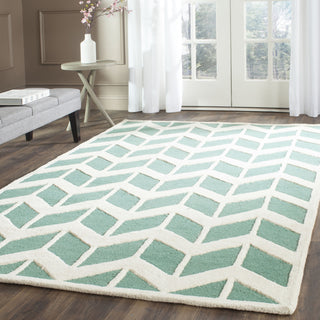 Safavieh Cambridge 718 Teal/Ivory Area Rug Room Scene Feature