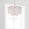 Safavieh Harlyn 3 Light 135-Inch Dia Chandelier Clear/Copper Lamp Mirror 