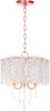 Safavieh Harlyn 3 Light 135-Inch Dia Chandelier Clear/Copper Lamp Mirror 