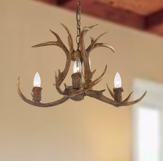 Safavieh Makani 215-Inch Dia Antler Chandelier Brown Lamp 