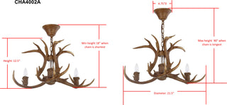 Safavieh Makani 215-Inch Dia Antler Chandelier Brown Lamp Main