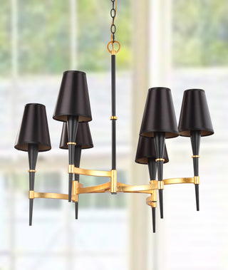 Safavieh Alroy 3 Light 30-Inch Dia Chandelier Black/Gold Lamp Mirror 