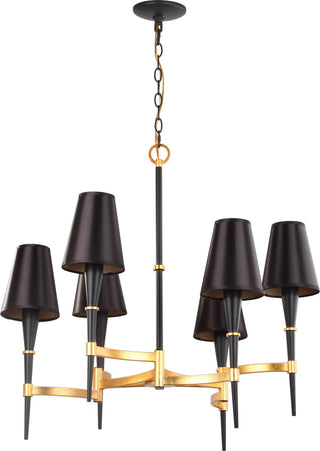 Safavieh Alroy 3 Light 30-Inch Dia Chandelier Black/Gold Lamp Mirror 