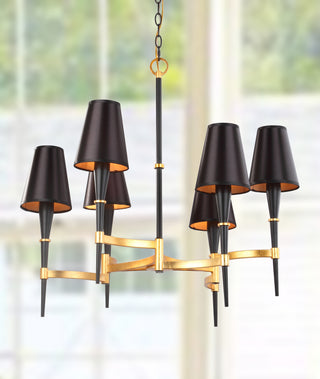 Safavieh Alroy 3 Light 30-Inch Dia Chandelier Black/Gold Lamp  Feature