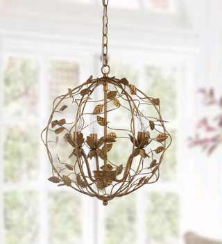 Safavieh Austen Cage Chandelier Gold Leaf Lamp  Feature