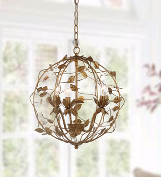 Safavieh Austen Cage Chandelier Gold Leaf Lamp 