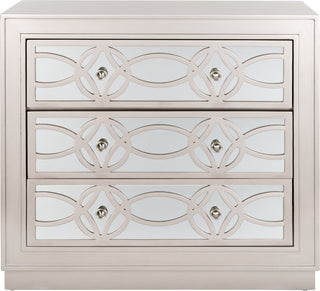 Safavieh Catalina 3 Drawer Chest Champagne and Nickel Mirror Furniture main image