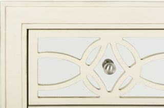 Safavieh Catalina 3 Drawer Chest Antique Beige and Nickel Mirror Furniture 