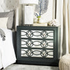 Safavieh Catalina 3 Drawer Chest Steel Teal and Nickel Mirror Furniture 