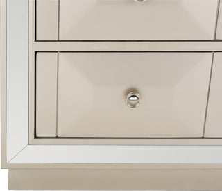 Safavieh Sloane 3 Drawer Chest Champagne and Nickel Mirror Furniture 