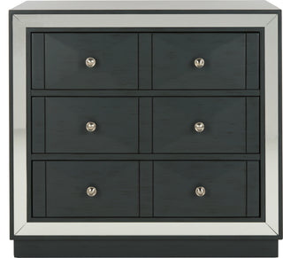 Safavieh Sloane 3 Drawer Chest Steel Teal and Nickel Mirror Furniture main image