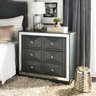 Safavieh Sloane 3 Drawer Chest Steel Teal and Nickel Mirror Furniture 