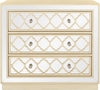 Safavieh Amelia 3 Drawer Chest Antique Beige and Nickel Mirror Furniture main image