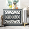 Safavieh Amelia 3 Drawer Chest Steel Teal and Nickel Mirror  Feature