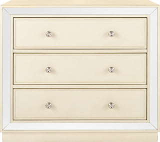 Safavieh Silas 3 Drawer Chest Antique Beige and Nickel Mirror Furniture main image