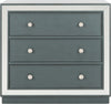 Safavieh Silas 3 Drawer Chest Steel Teal and Nickel Mirror Furniture main image