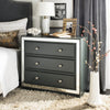 Safavieh Silas 3 Drawer Chest Steel Teal and Nickel Mirror  Feature