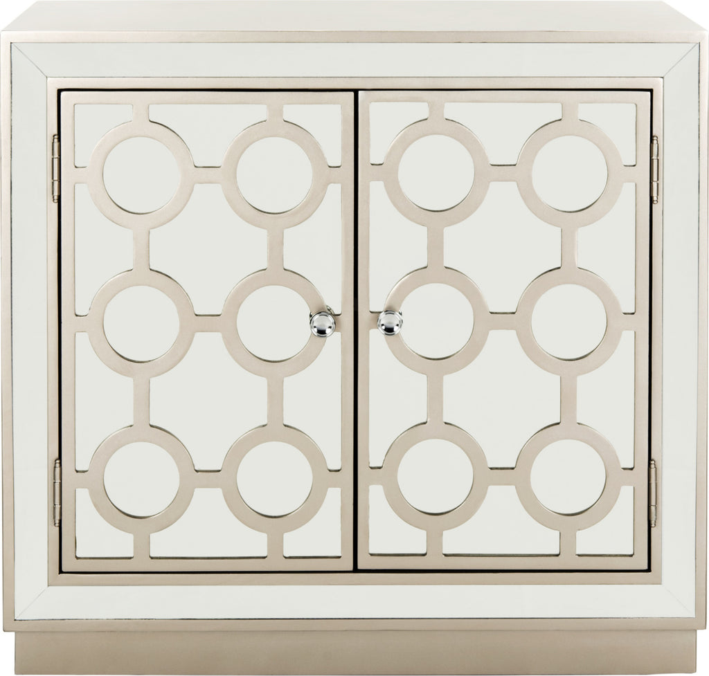 Safavieh Kaia 2 Door Chest Champagne and Nickel Mirror Furniture main image