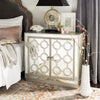 Safavieh Kaia 2 Door Chest Champagne and Nickel Mirror Furniture 
