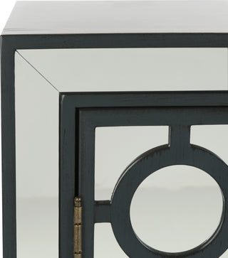 Safavieh Kaia 2 Door Chest Steel Teal and Nickel Mirror Furniture 